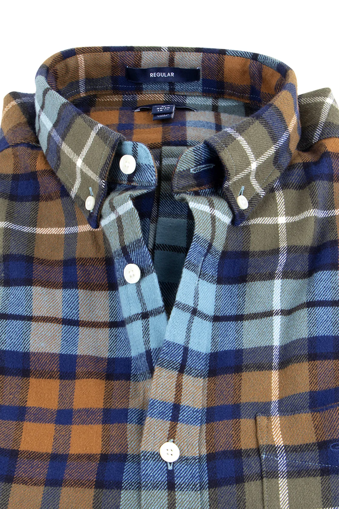 Adriatic Blue Gant Regular Fit Flannel Check Shirt