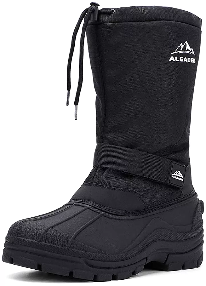 Aleader Snow Boots Men Velcro Winter