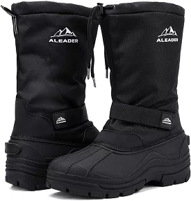 Aleader Snow Boots Men Velcro Winter