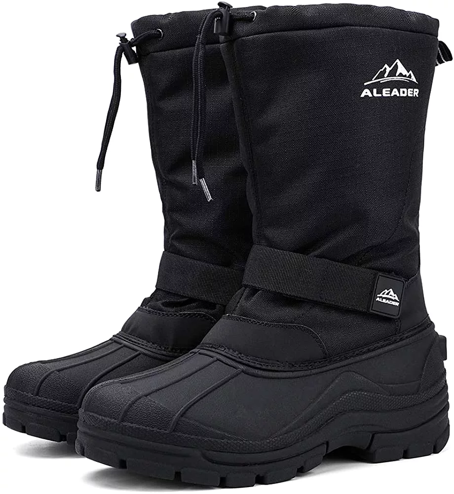 Aleader Snow Boots Men Velcro Winter