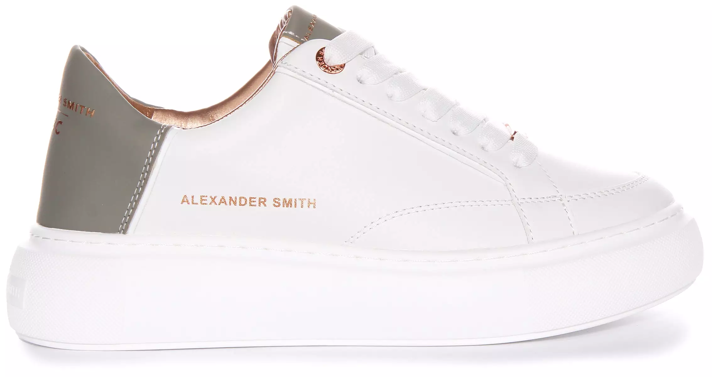 Alexander Smith Women's Platform Trainers White Green