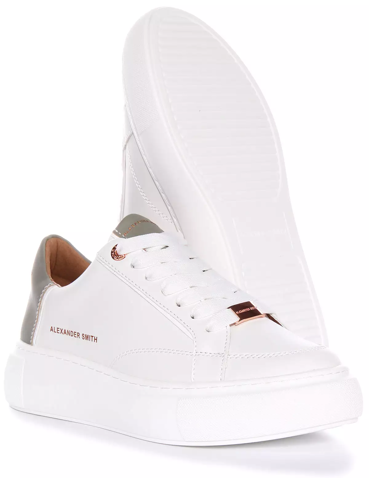 Alexander Smith Women's Platform Trainers White Green