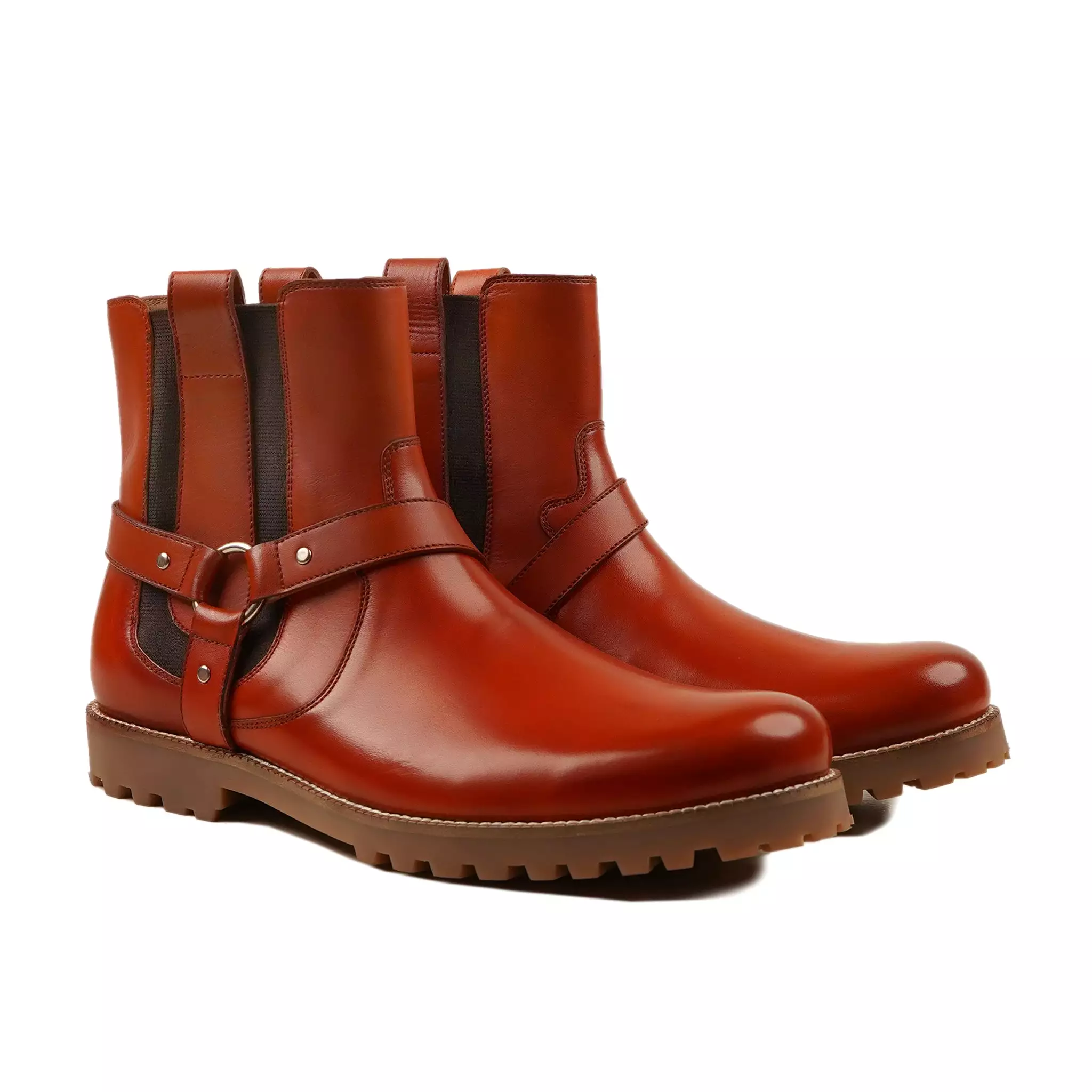 Anka - Orange Tan Calf Leather Jodhpur Boot for Men