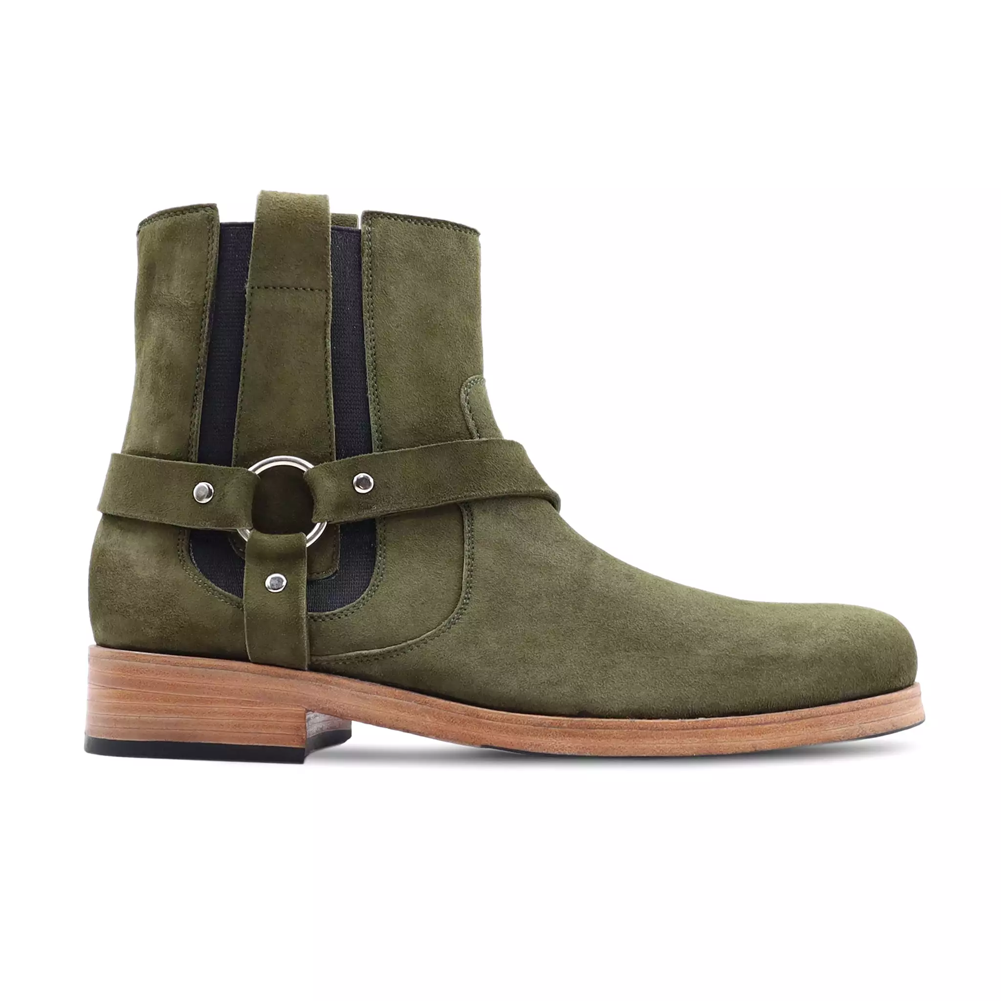 Ansfe - Green Kid Suede Jodhpur Boot - Men's Collection