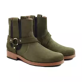 Ansfe - Green Kid Suede Jodhpur Boot - Men's Collection