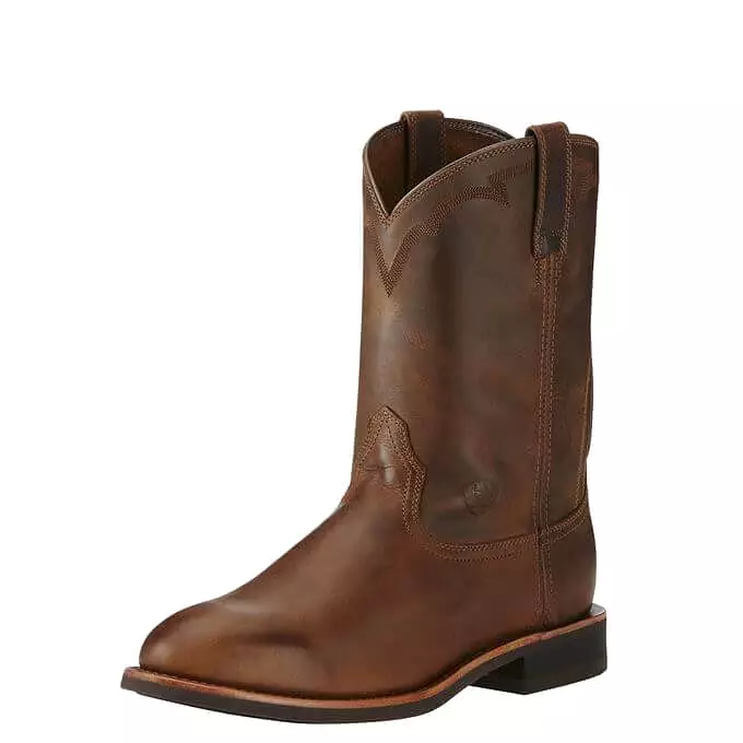 Ariat Dura Roper Western Boots for Men - Distressed Brown | Shop Now