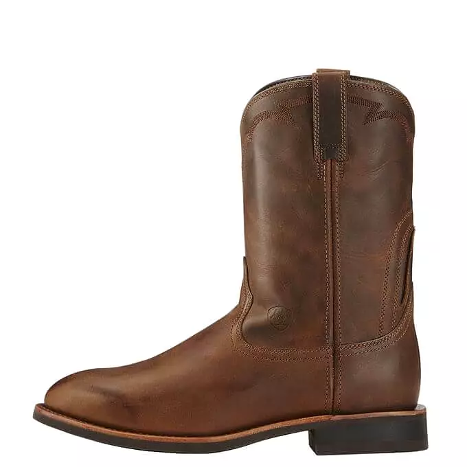 Ariat Dura Roper Western Boots for Men - Distressed Brown | Shop Now