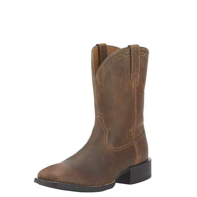 Ariat Heritage Roper Wide Square Toe Western Boots for Men.