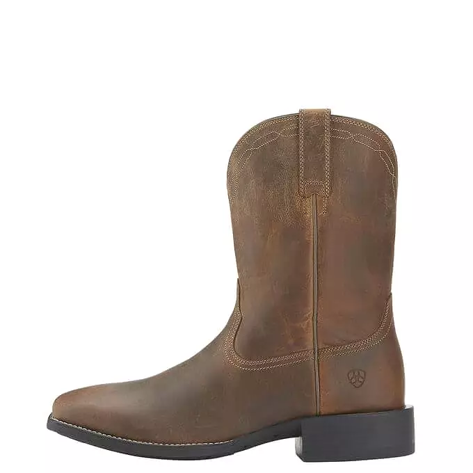 Ariat Heritage Roper Wide Square Toe Western Boots for Men.