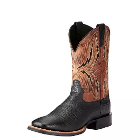 Ariat men's black elephant print boots.