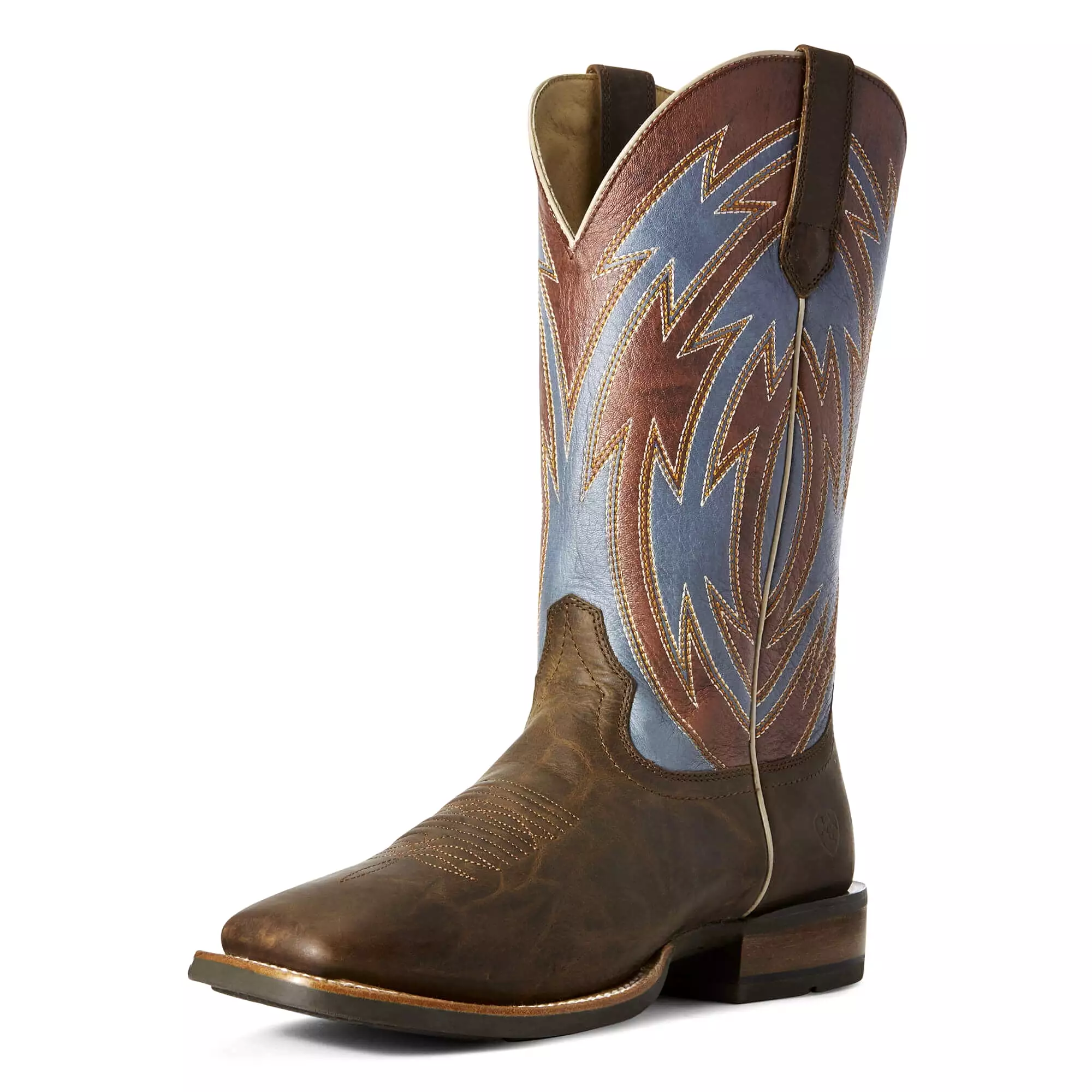 Ariat Men's Crossdraw Boots - Ox Blood and Blue Fireball