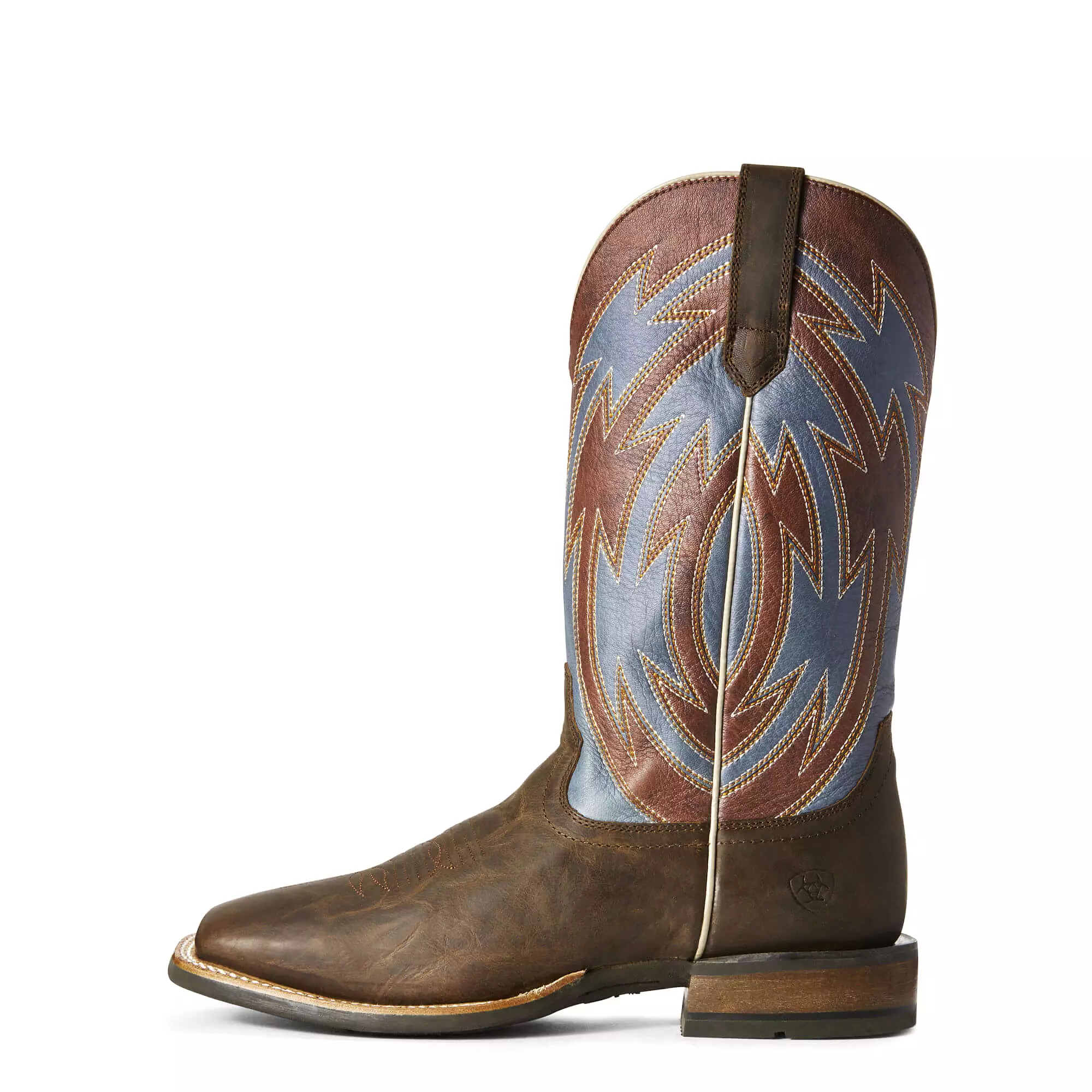 Ariat Men's Crossdraw Boots - Ox Blood and Blue Fireball