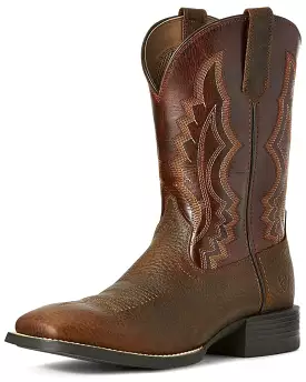 Ariat men's western boots with square toe in the Sport Riggin design.