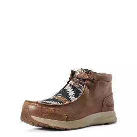 Ariat Spitfire Wicker Navy Aztec Print Moc Boots for men.