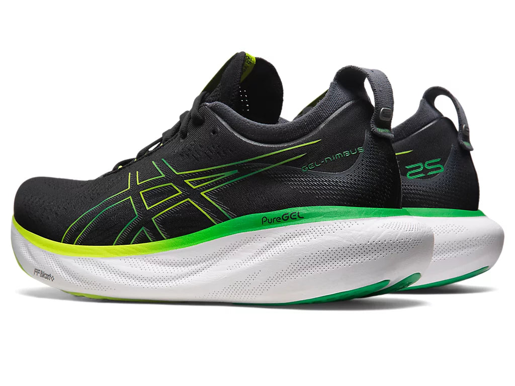 ASICS Gel Nimbus 25 Men's Running Shoes - Black Lime Zest