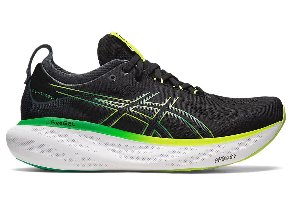 ASICS Gel Nimbus 25 Men's Running Shoes - Black Lime Zest