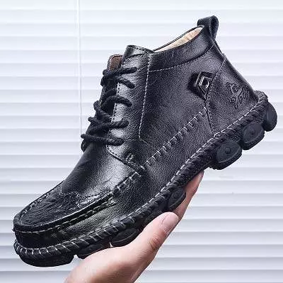 Autumn Winter Cow Leather Men's Boots