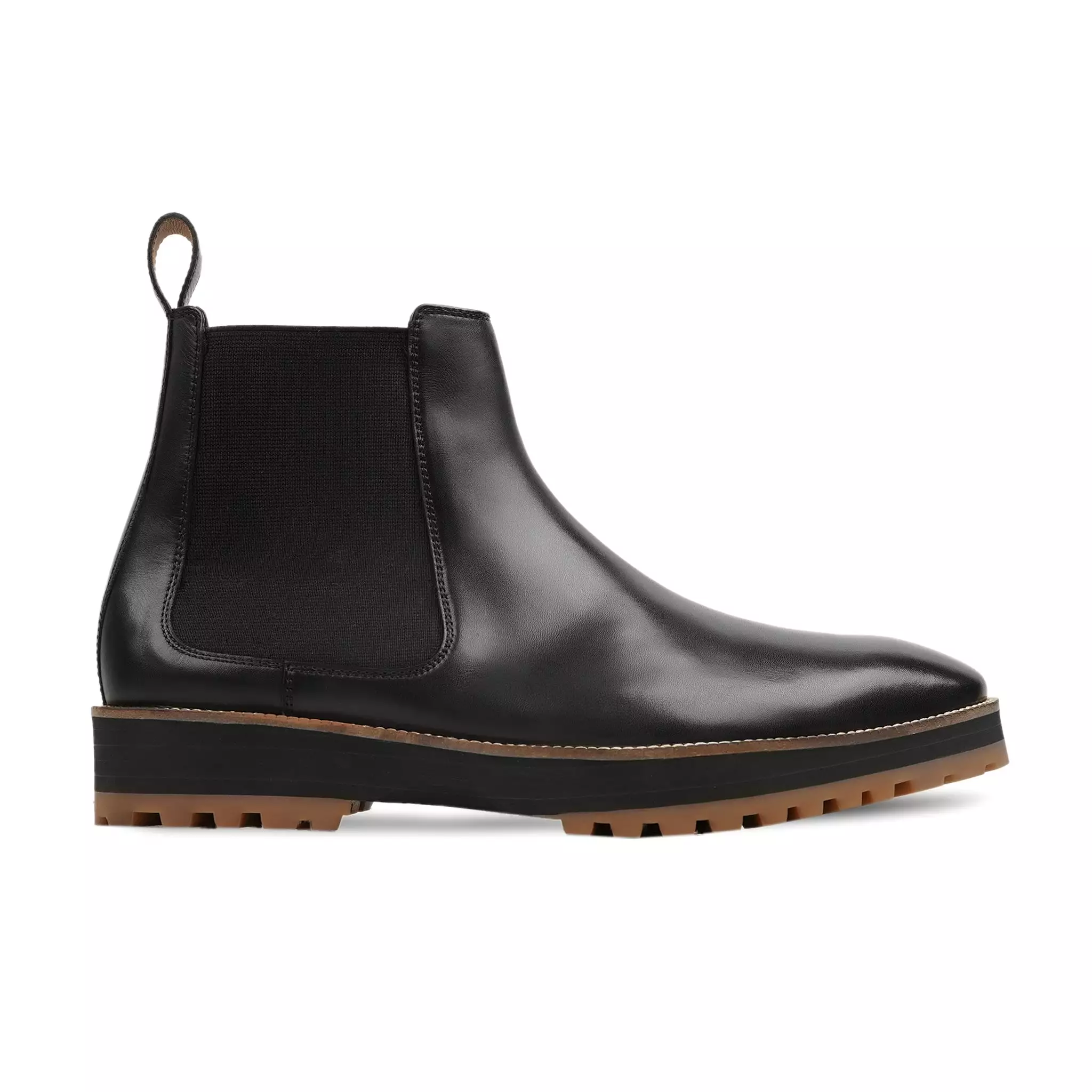 Avis Black Calf Leather Chelsea Boot for Men