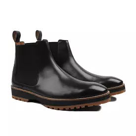 Avis Black Calf Leather Chelsea Boot for Men