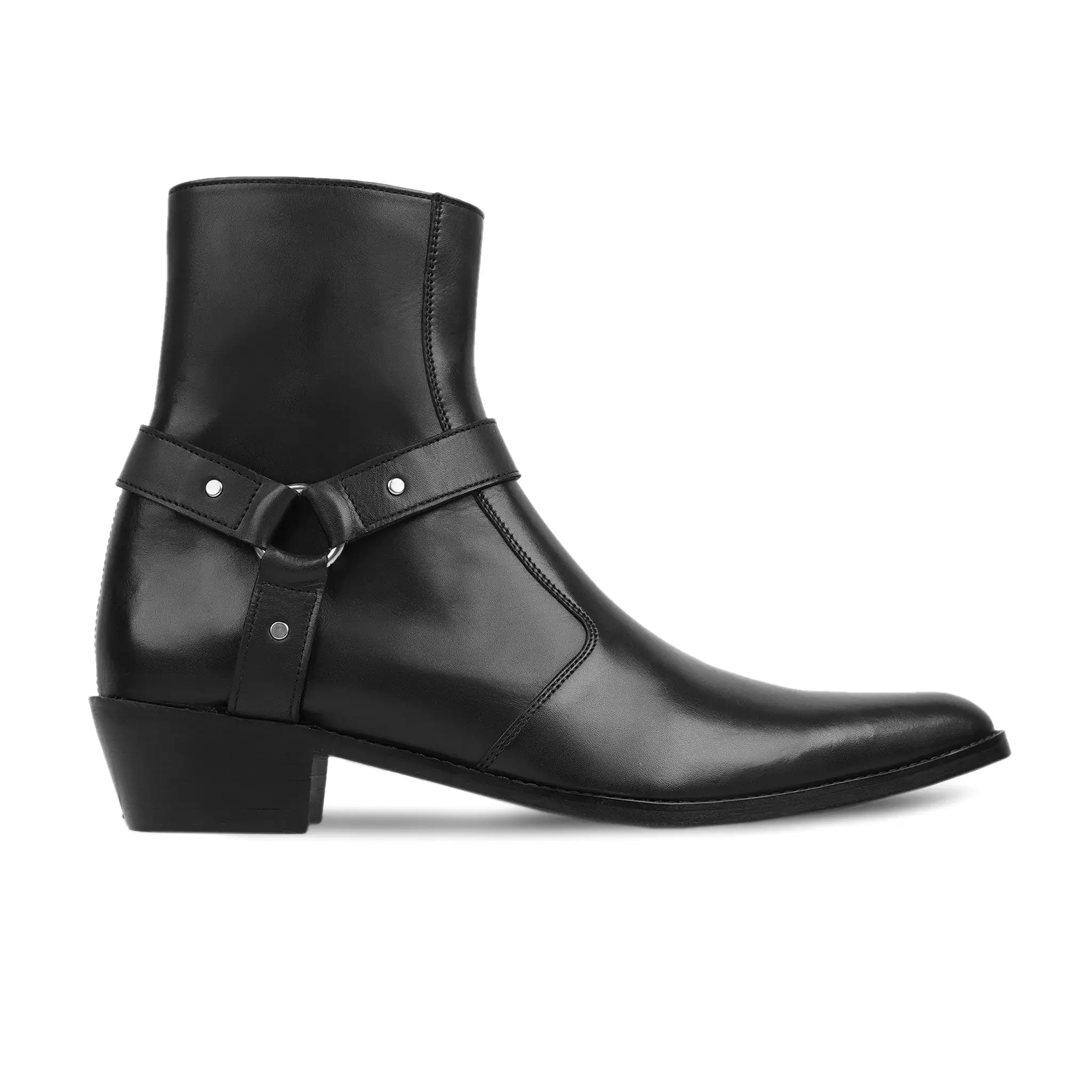 Black Calf Leather Jodhpur Boot for Men by Podle.