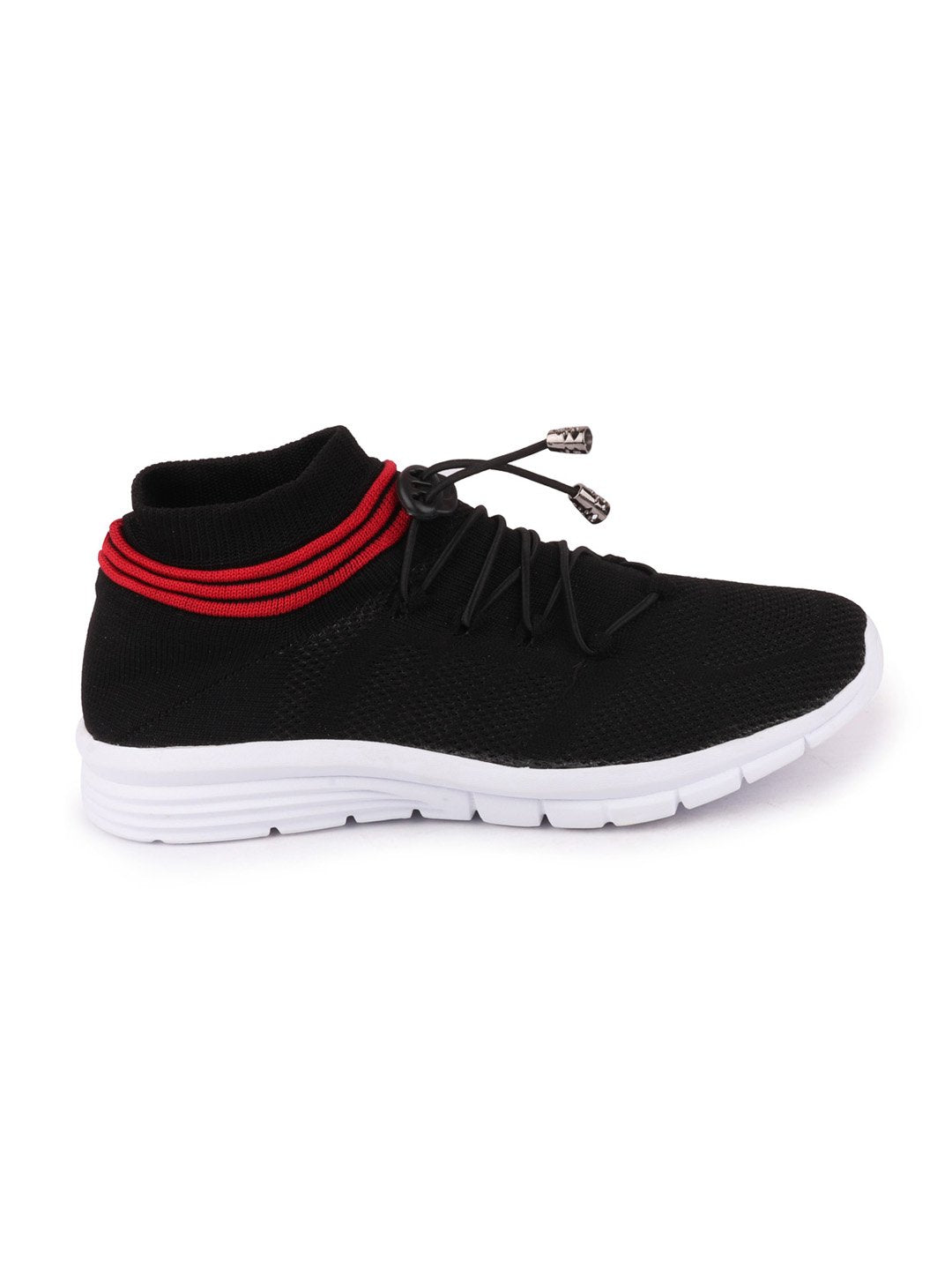 Black Sports Lace-Up Jogging Sneakers