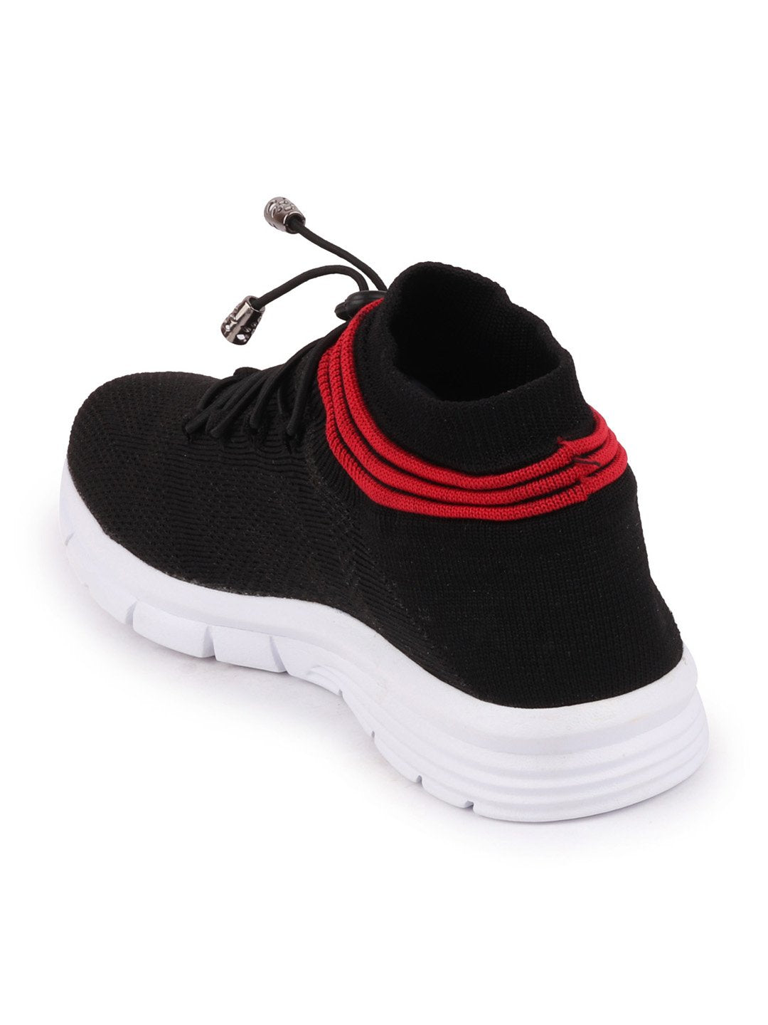 Black Sports Lace-Up Jogging Sneakers