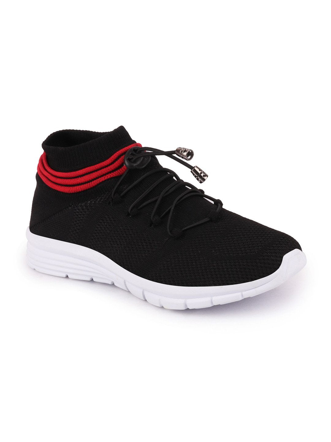 Black Sports Lace-Up Jogging Sneakers