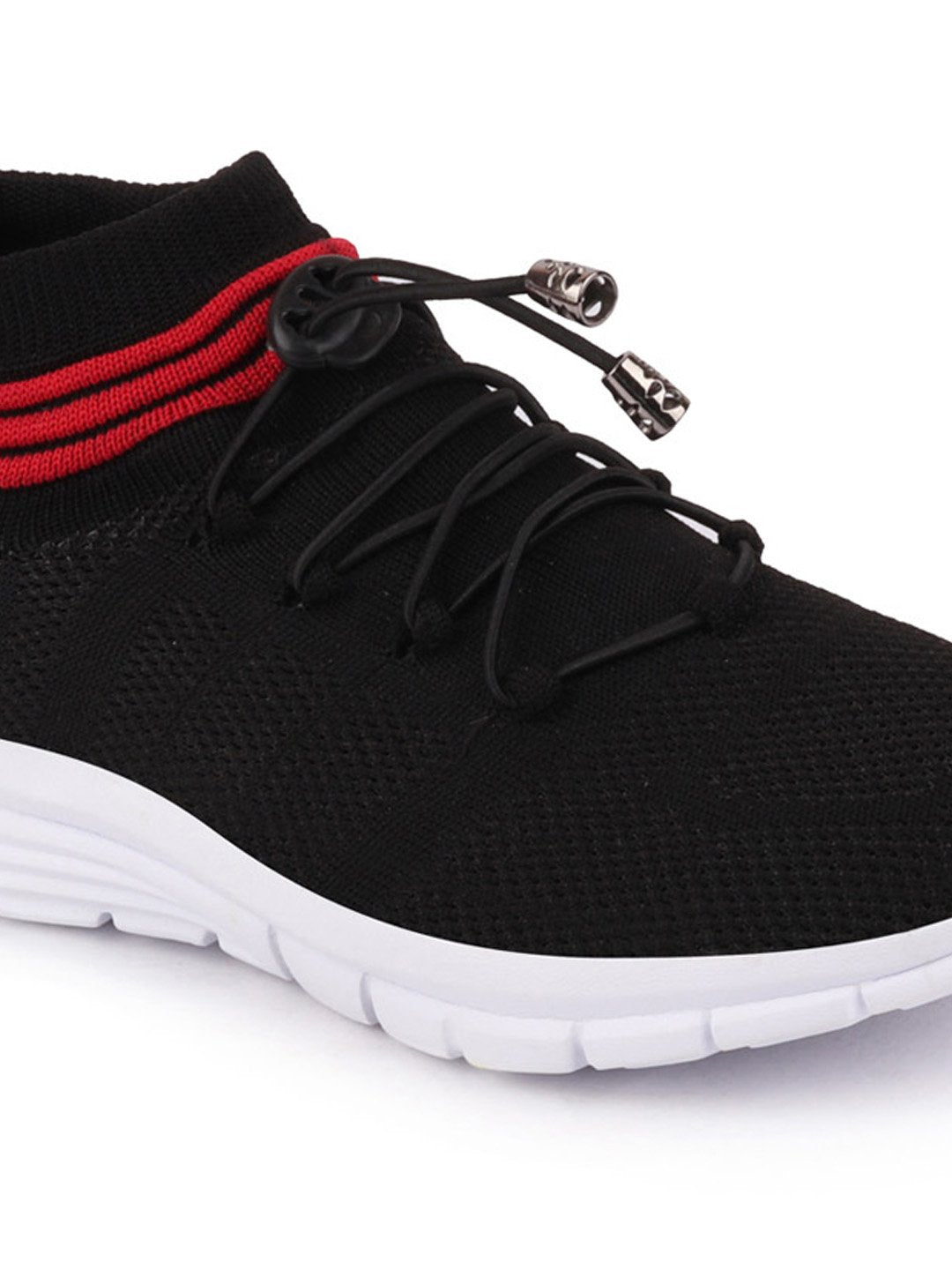 Black Sports Lace-Up Jogging Sneakers