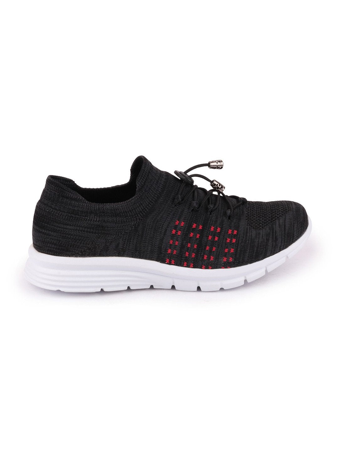 Black Sports Lace-Up Outdoor Running Shoes for Men