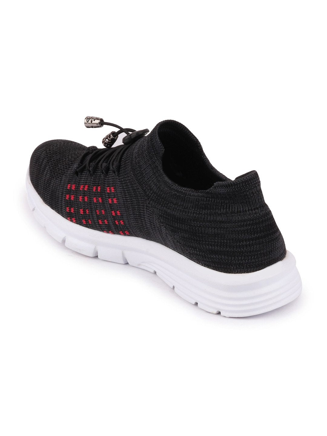 Black Sports Lace-Up Outdoor Running Shoes for Men