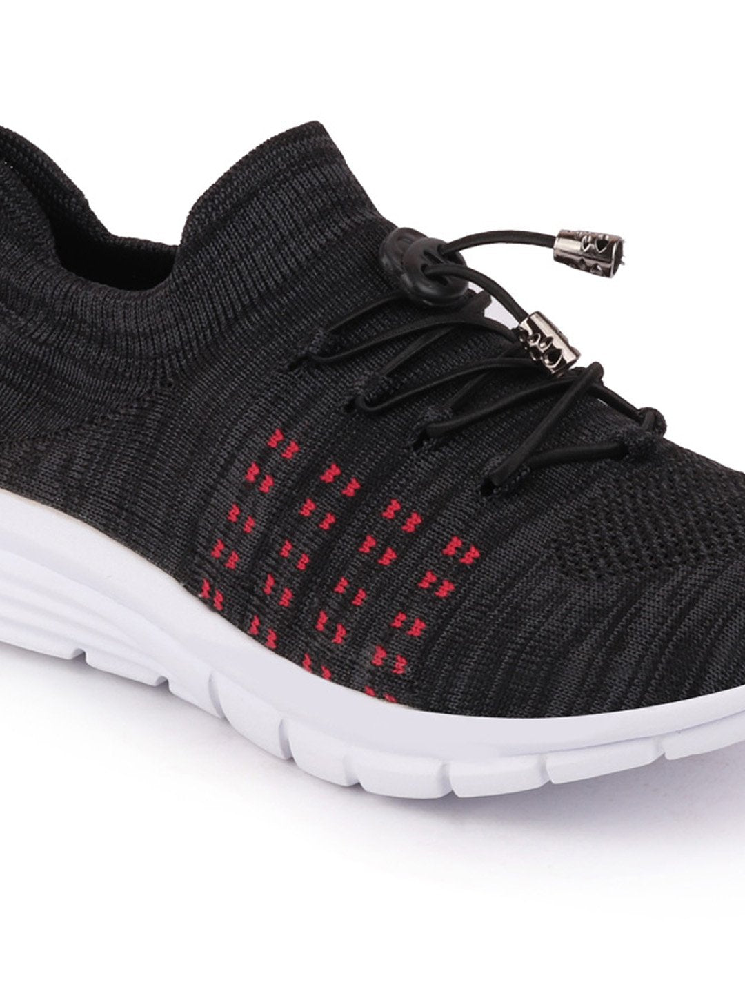 Black Sports Lace-Up Outdoor Running Shoes for Men