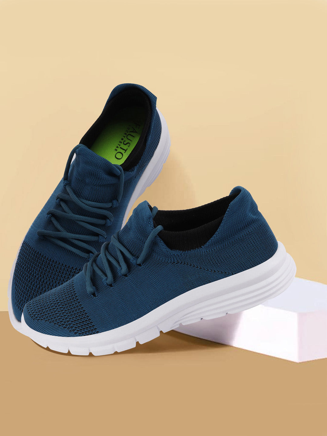 Blue Running Shoes - Men's Lace Up Sports & Outdoors Footwear