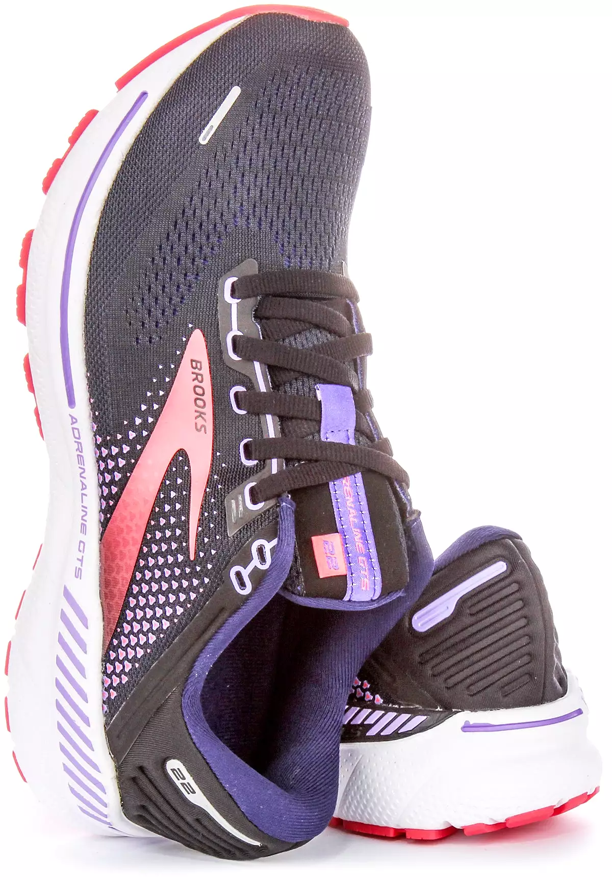 Brooks Adrenaline GTS Women's Running Shoe - Black Purple, Medium Fit