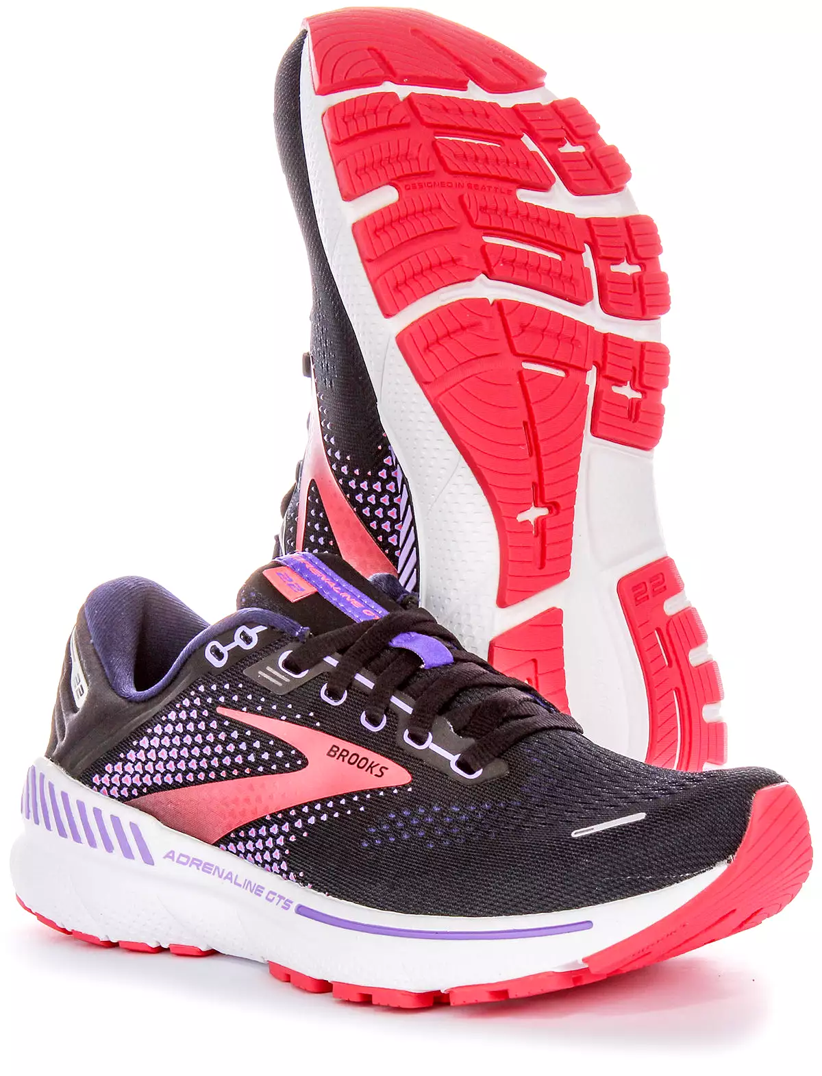 Brooks Adrenaline GTS Women's Running Shoe - Black Purple, Medium Fit