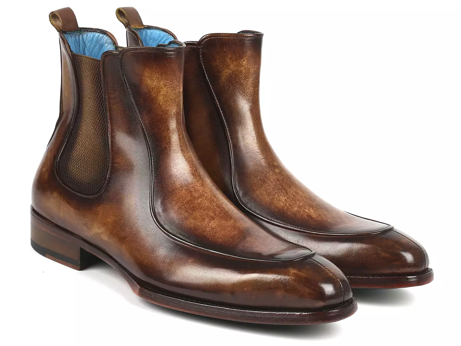 Brown Handpainted Chelsea Boots - Goodyear Welted - BT822BRW