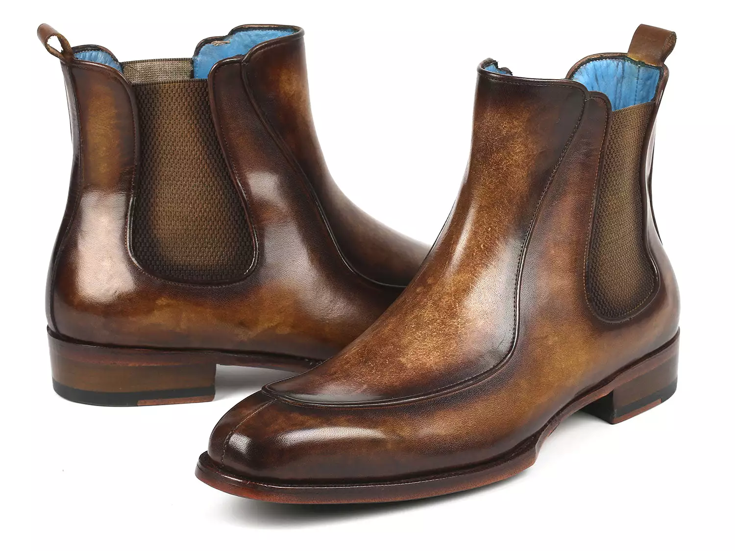 Brown Handpainted Chelsea Boots - Goodyear Welted - BT822BRW