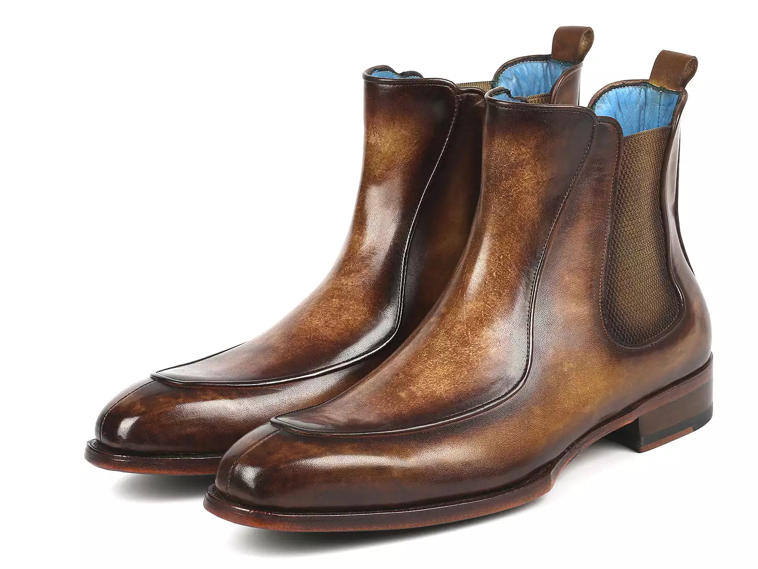 Brown Handpainted Chelsea Boots - Goodyear Welted - BT822BRW