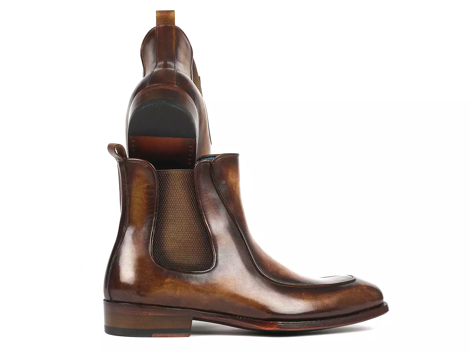 Brown Handpainted Chelsea Boots - Goodyear Welted - BT822BRW