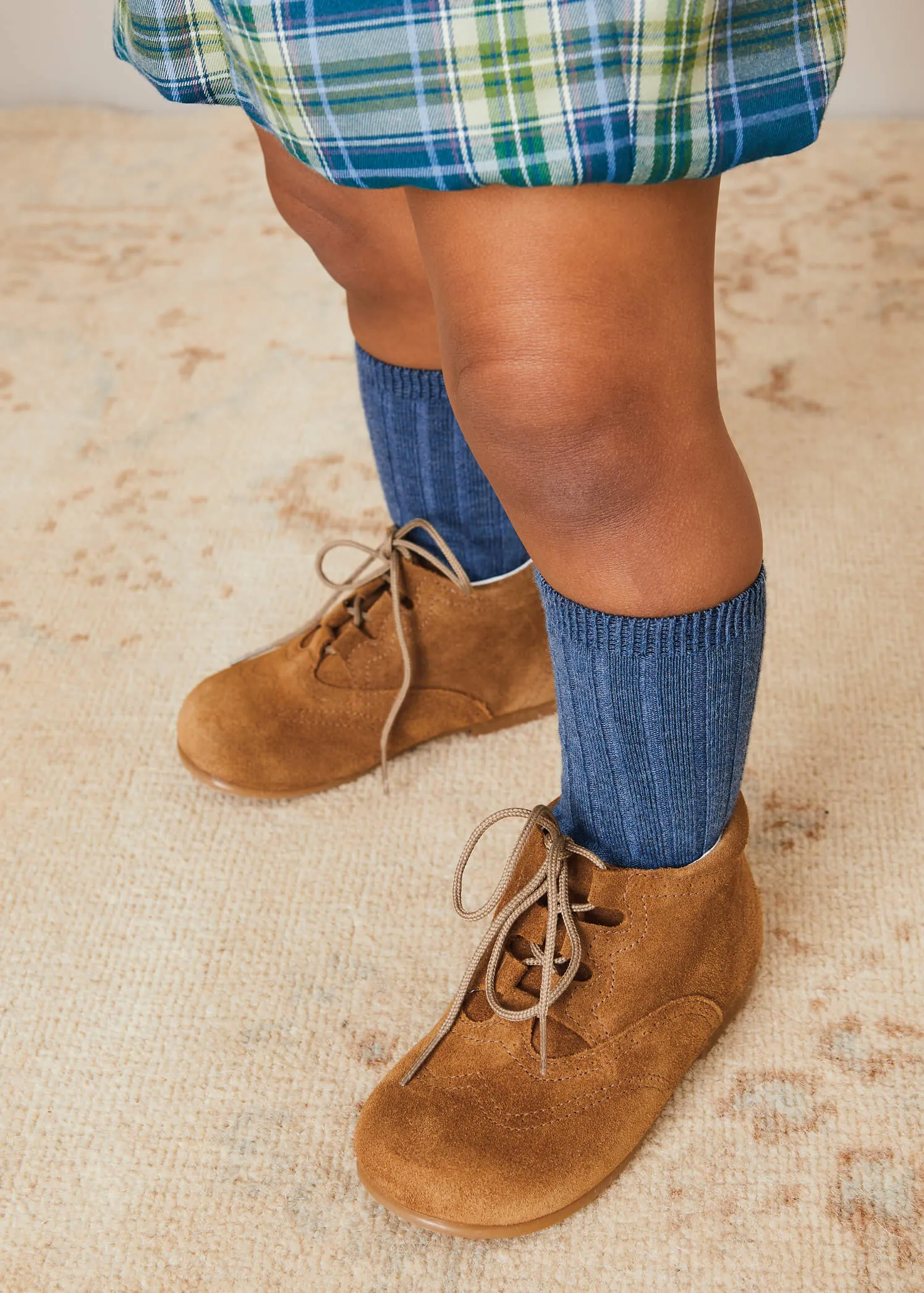 Brown Suede Oxford Baby Booties in Size 20-24EU