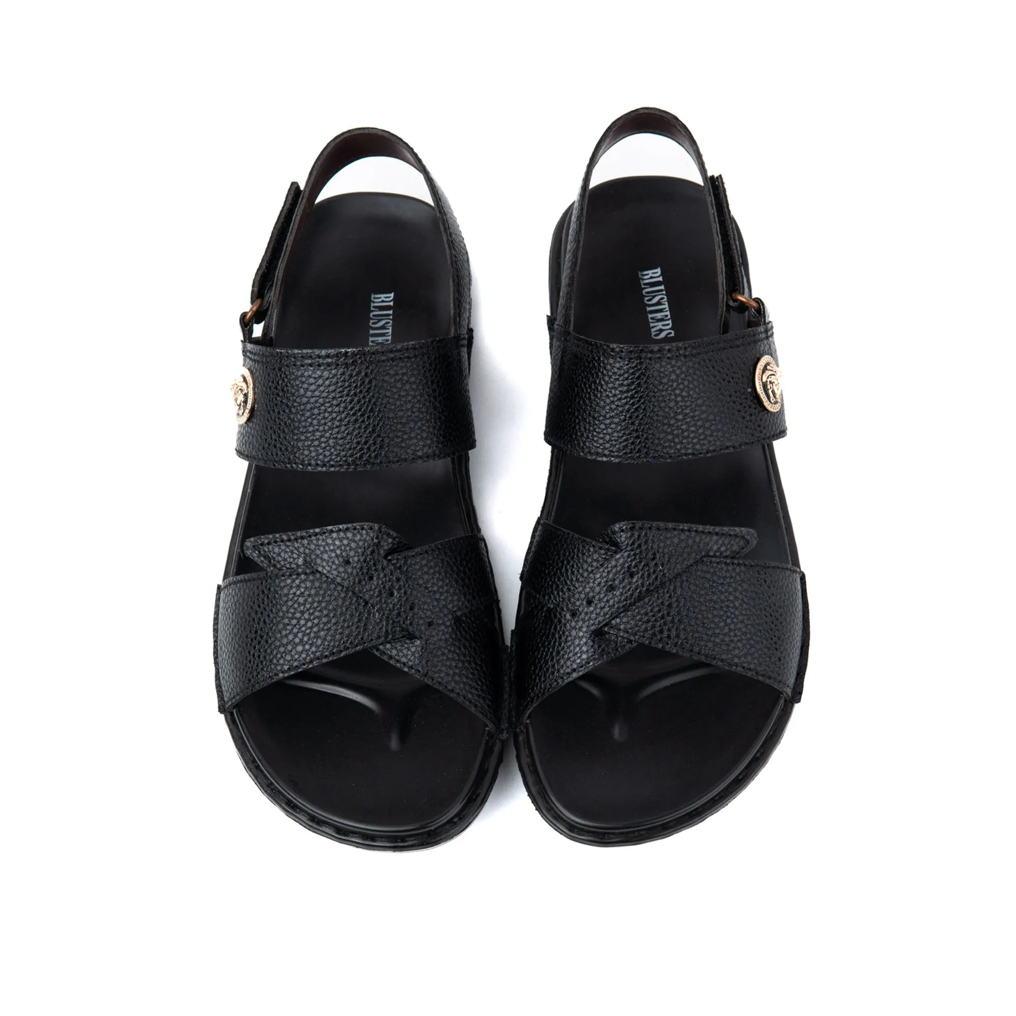 Buckle Strap Leather Sandals for Men