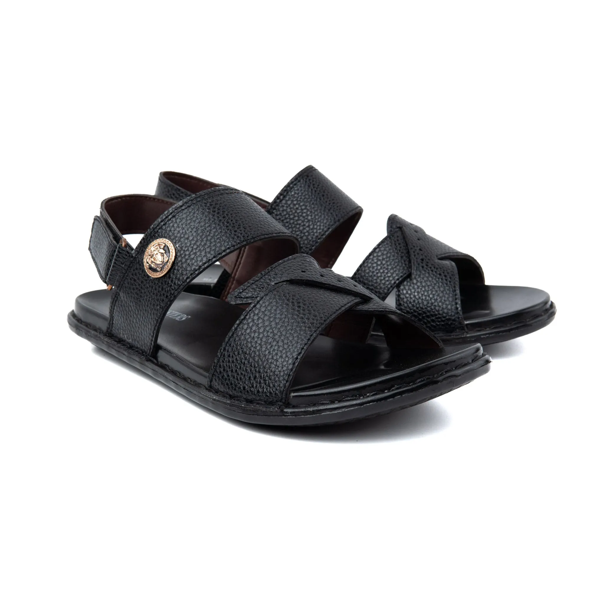 Buckle Strap Leather Sandals for Men