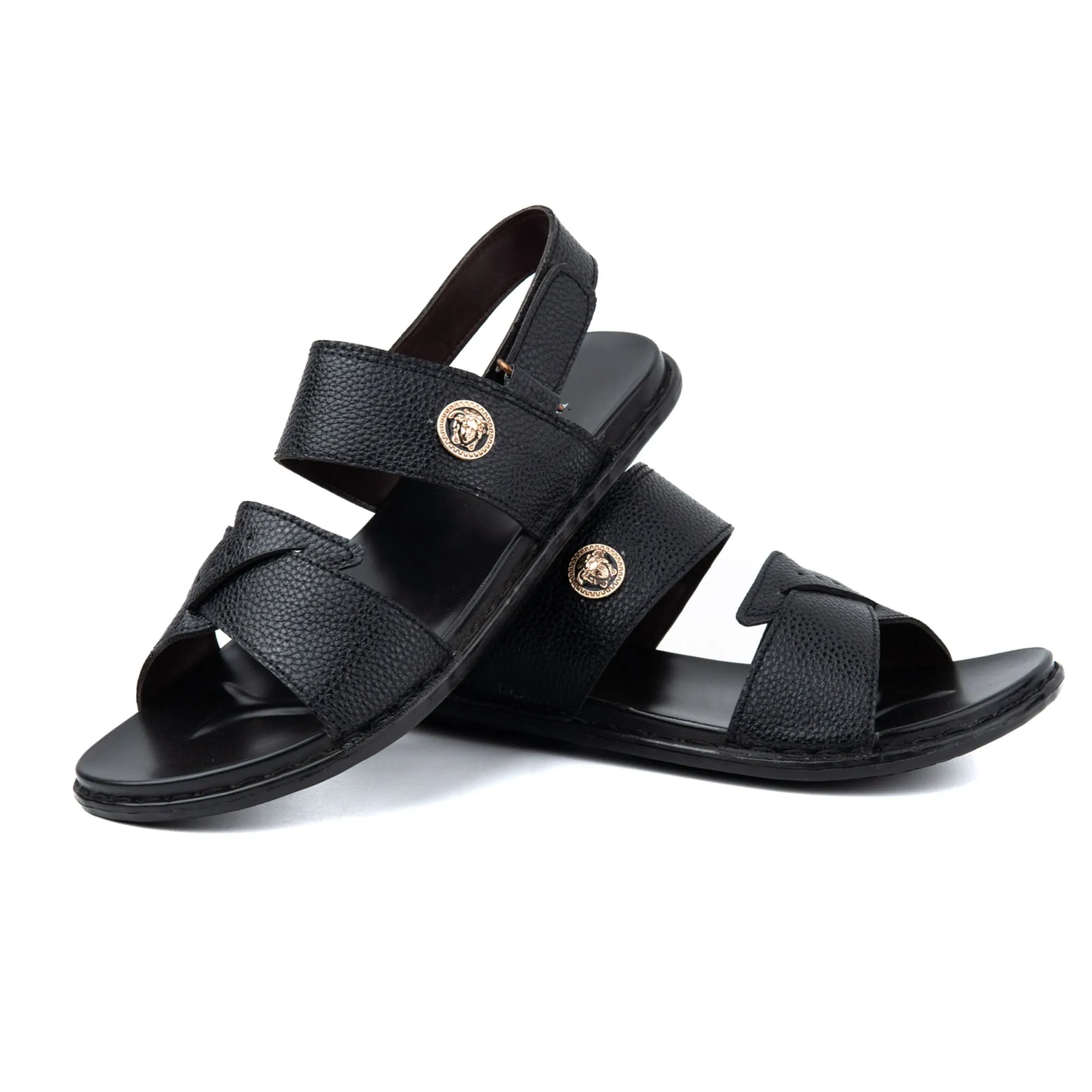 Buckle Strap Leather Sandals for Men