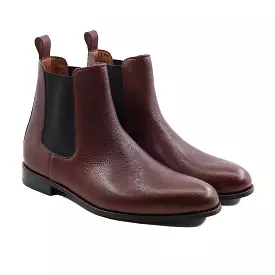 Camellia - Chelsea Boot in Oxblood Pebble Grain