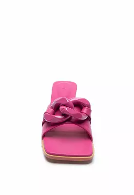 chunky sandals with chain trim