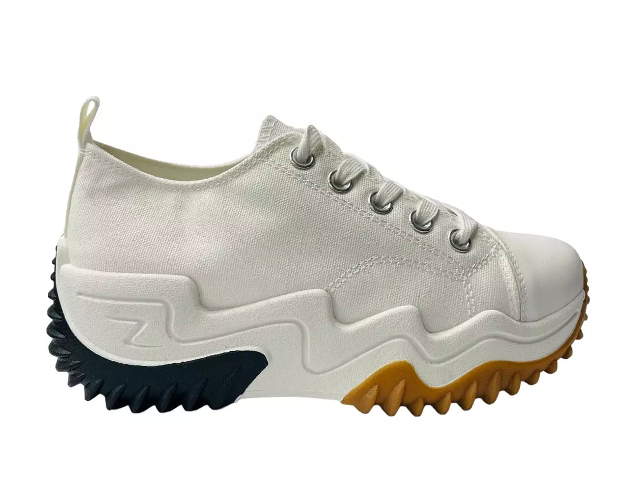 Chunky Sole Canvas Lace Up Trainers for Women.