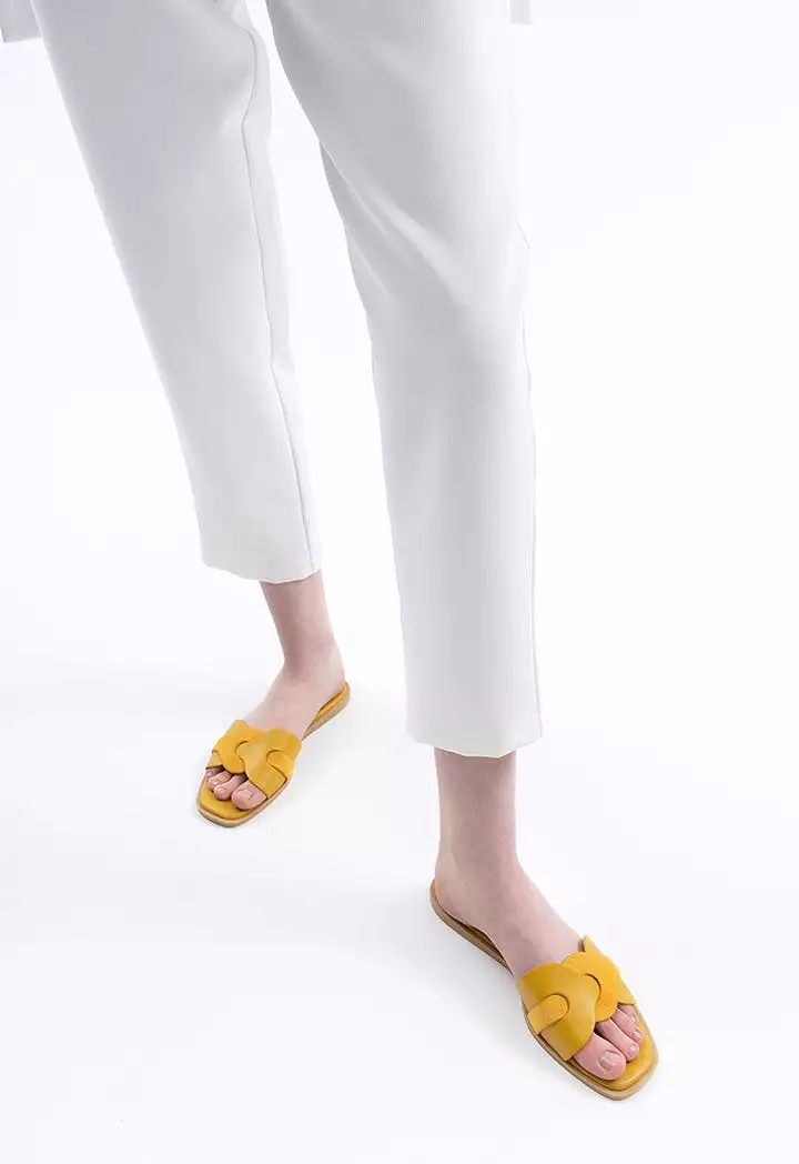 Contrast Vamp Slip On Sandals