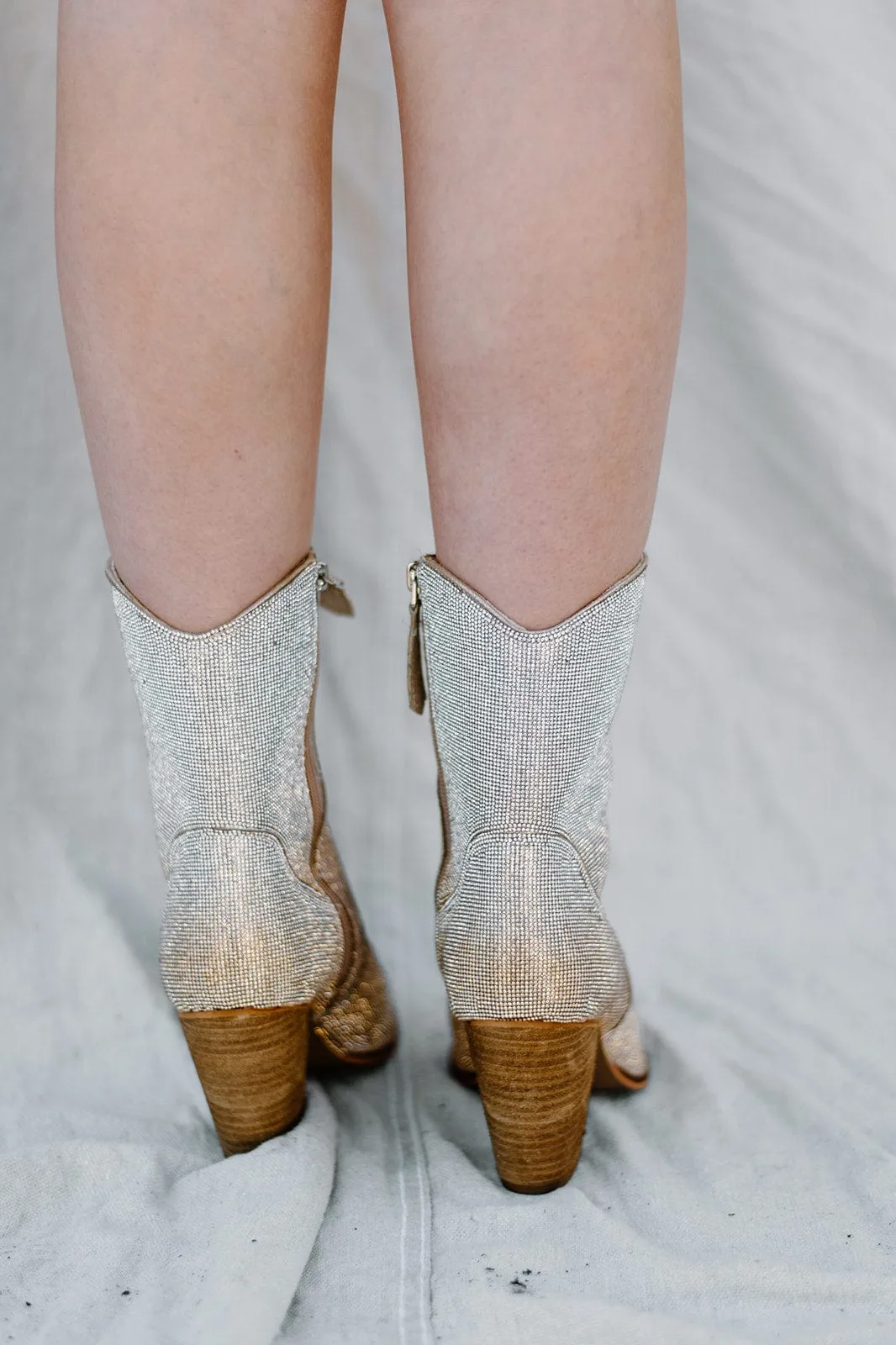 Corkys Gold Rhinestone Boots with Ombre Design