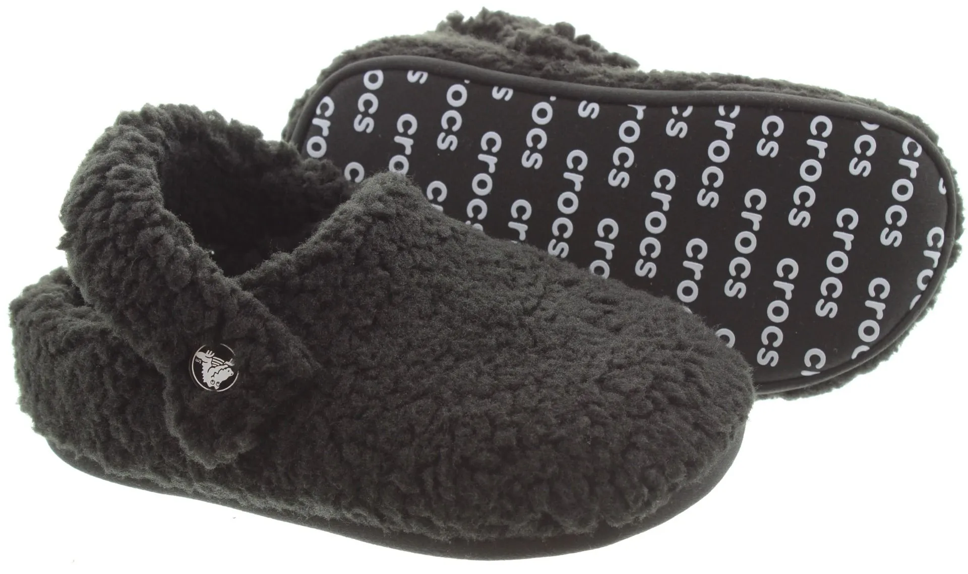 CROCS Kids Cozzzy Black Slippers