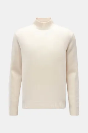 Cream turtleneck sweater by CRUCIANI