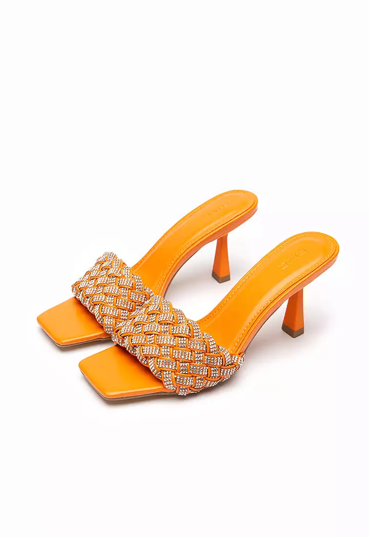 Crystal Mule Sandals with Texture